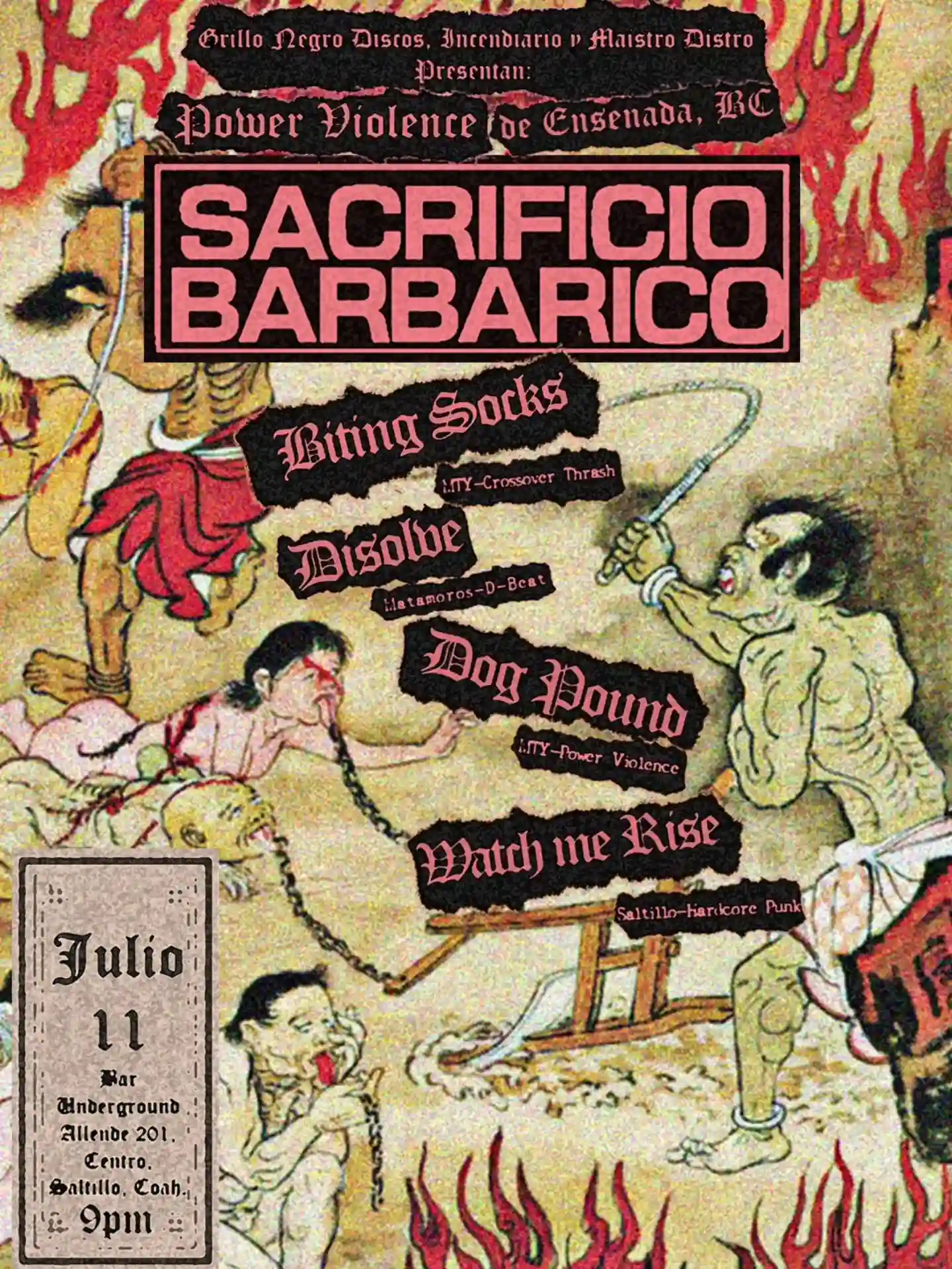 Flyer de tocada de Sacrificio Barbárico 3