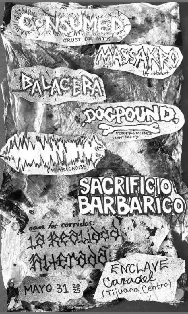 Flyer de tocada de Sacrificio Barbárico 2